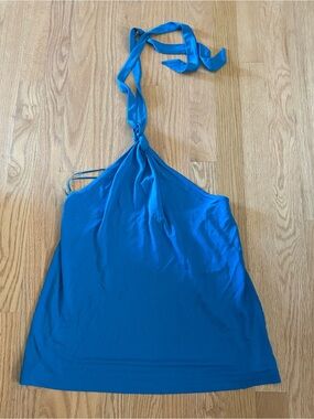 Ann Taylor Bright Blue Halter Tank Top Medium NEW Vintage Y2K 90s